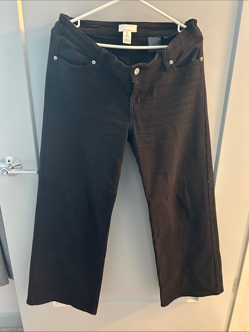 Maternity Black Wide-Leg Jeans